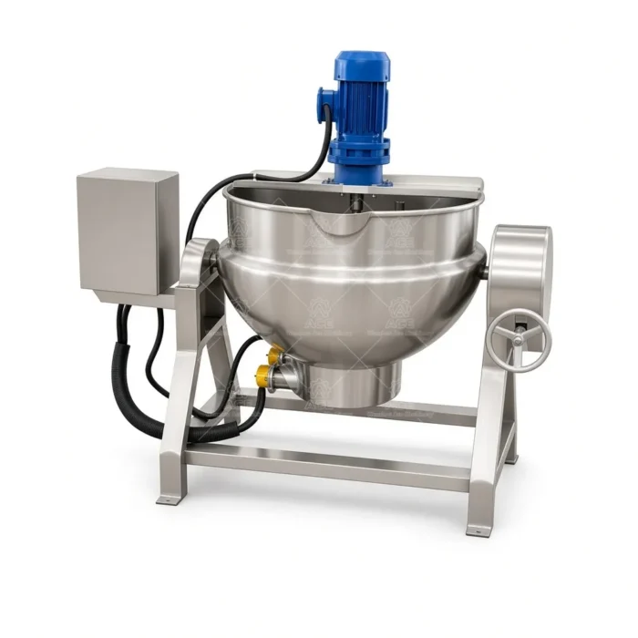 Tilting Jacketed Cooking Kettle with Agitator, 50–1000L - Image 3