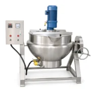 100L Electric Vacuum Jacketed Cooking Kettle with Wall Scraper - Image 3