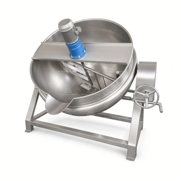 100L Electric Jacketed Kettle with Agitator for Food Processing - Image 5
