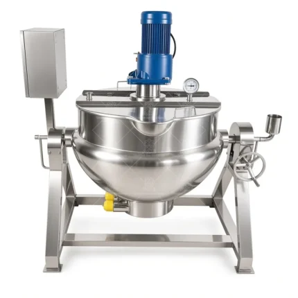 100L Industrial Jacketed Cooking Kettle with Mixer, Gas or Steam Heating
