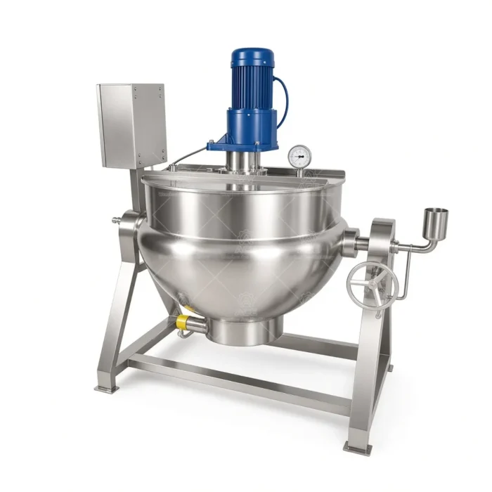 Industrial Jacketed Kettle for Sauce, 50L–1000L with Agitator - Image 5