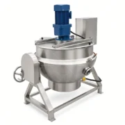 100L Steam Heated Jacketed Kettle with Agitator for Rice Processing - Image 2