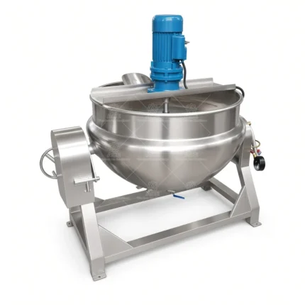 Industrial Jacketed Kettle Cooker with Mixing, Gas, Steam or Electric Heat