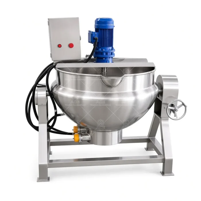 Electric Tilting Jacketed Cooking Kettle with Scraper Mixer - Image 3