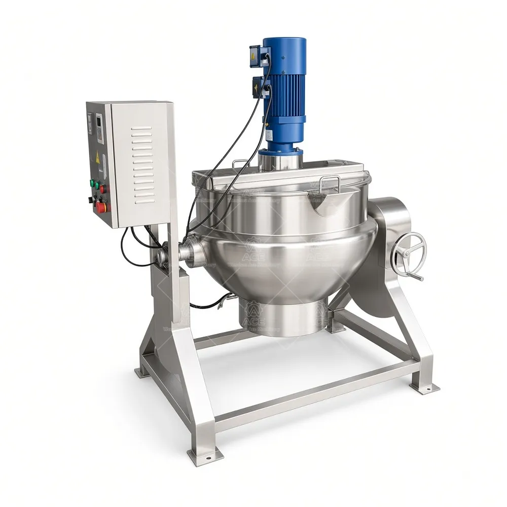 Jacketed Cooking Kettle with Mixer for Sauces, Syrups and Tomato Paste