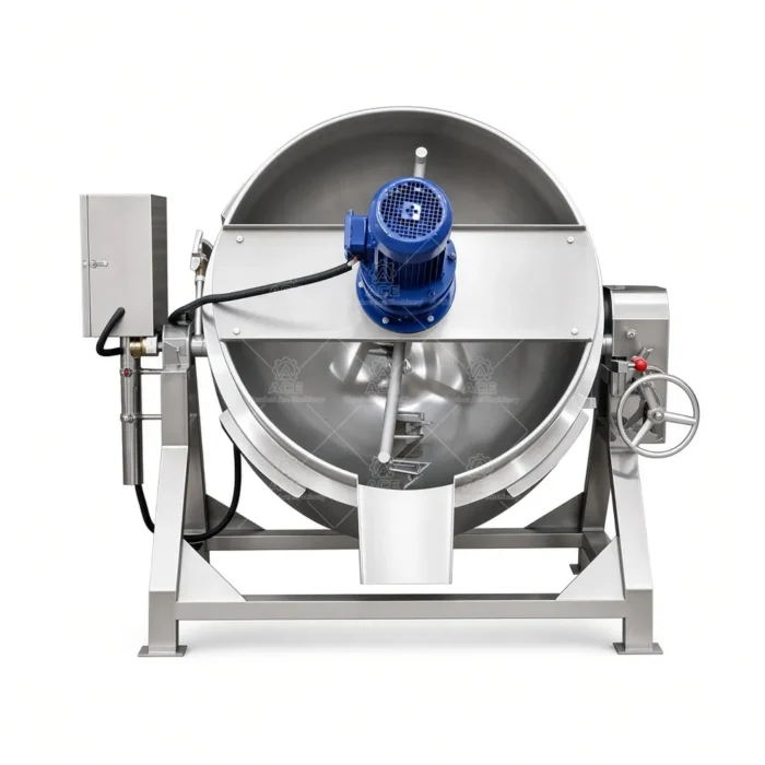 100L Industrial Jacketed Cooking Kettle with Agitator - Image 5