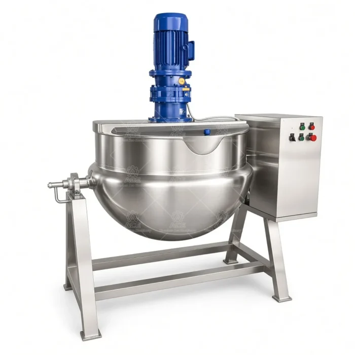 200L Tilting Electric Jacketed Sugar Cooking Kettle with Mixer - Imagen 3