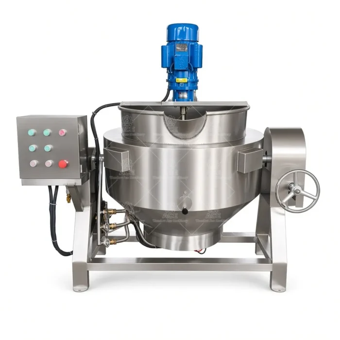 200L Industrial Tilting Electric Jacketed Kettle with Mixer - Imagen 5