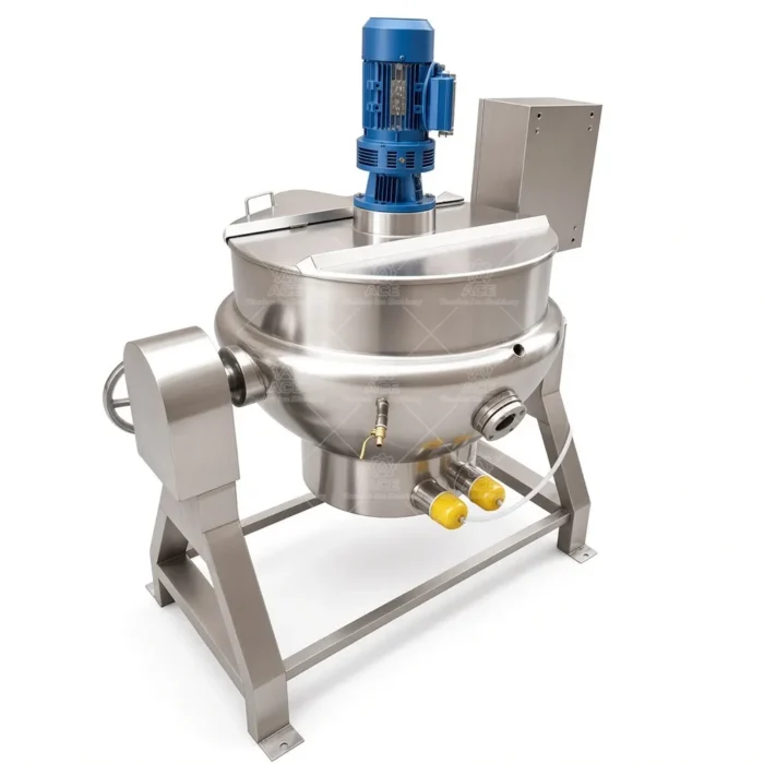 200L Jacketed Cooking Kettle with Agitator for Garri Processing - Image 4