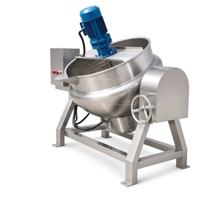 200L Tilting Jacketed Cooking Kettle with Agitator | Electric, Steam, Gas - Image 5
