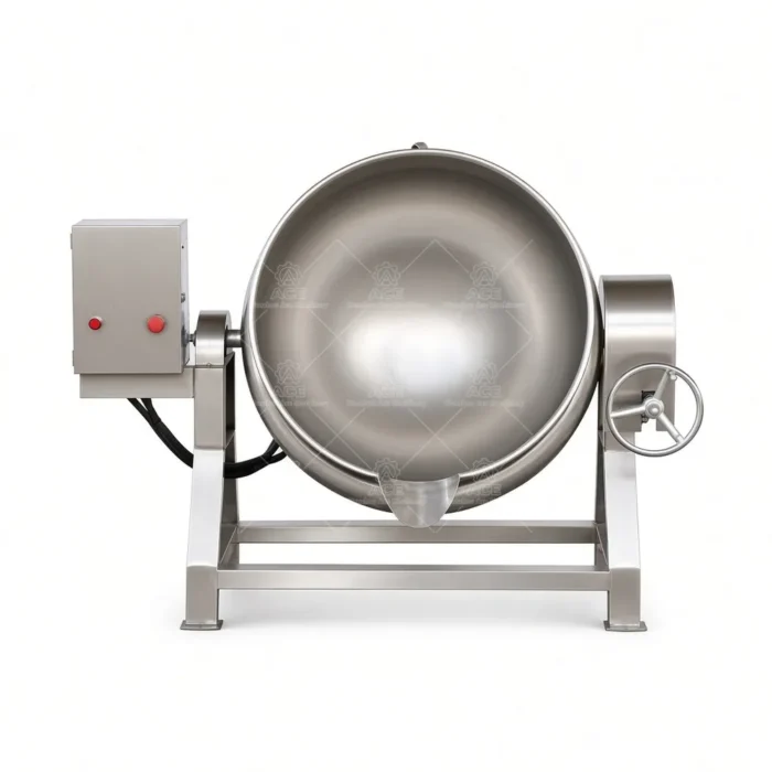300L 500L Steam Jacketed Cooking Kettle with Scraper Agitator - Image 4