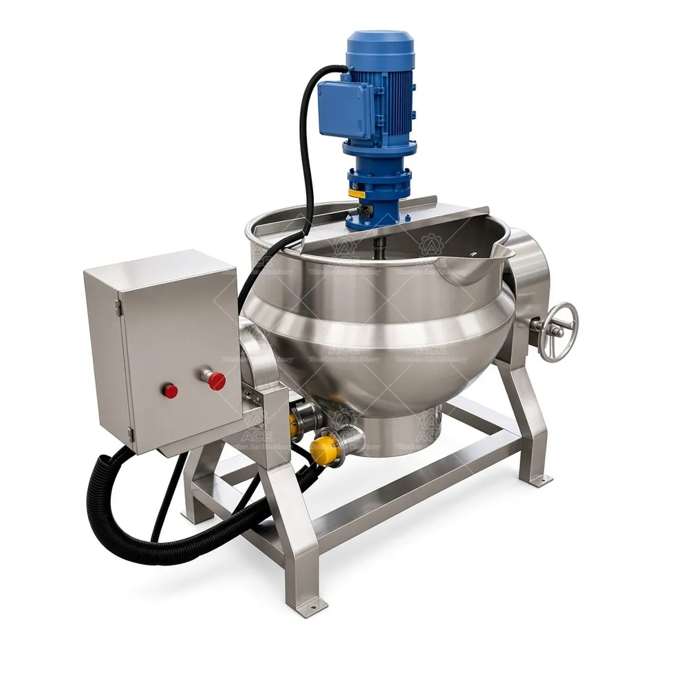 300L Tilting Steam-Heated Double-Jacketed Kettle with Agitator