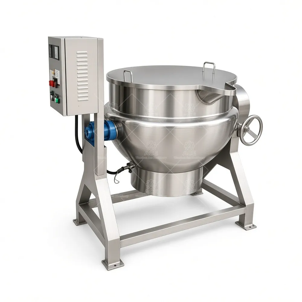 316L Acid Resistant Electric Jacketed Kettle with Agitator for Food Processing