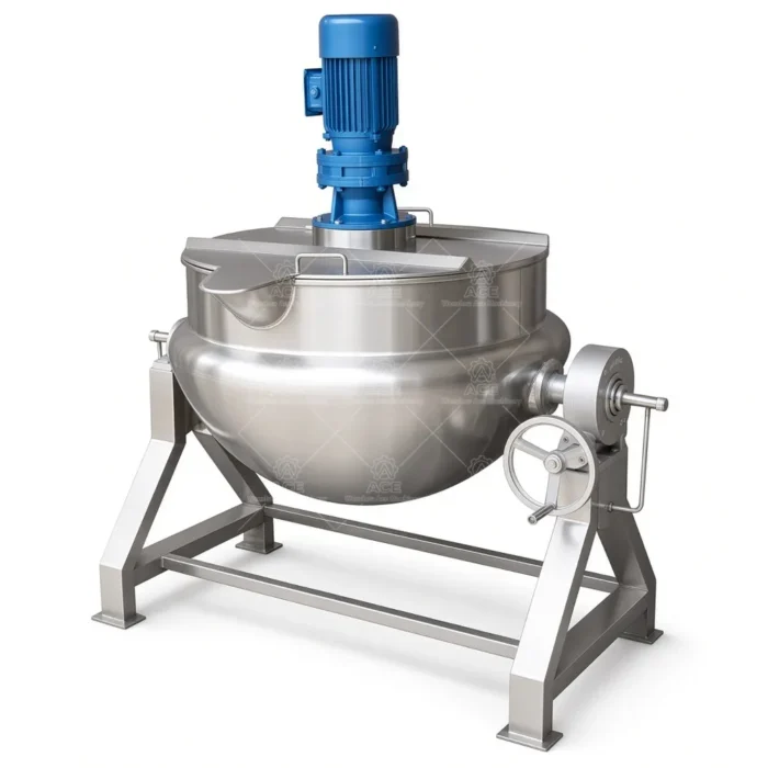 Commercial Jacketed Kettle with Agitator, Gas Steam or Electric Heating - 图片 4