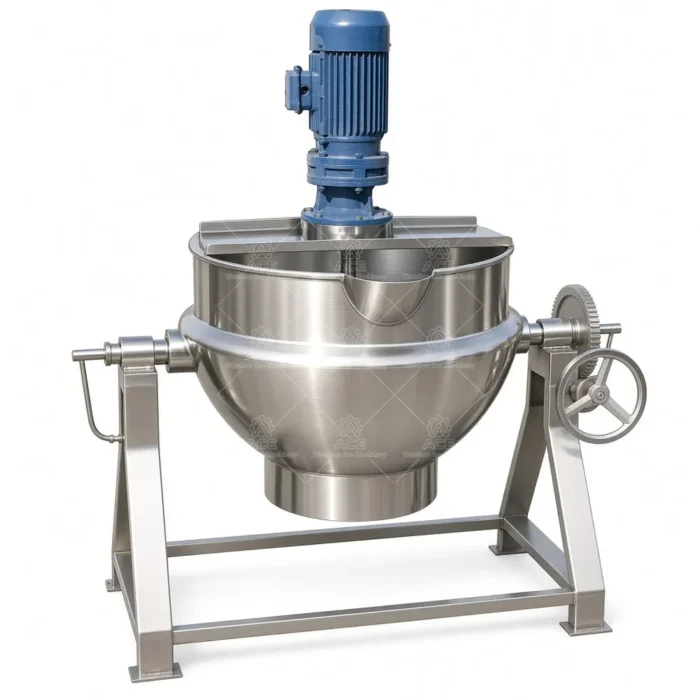 500L Electric Jacketed Kettle with Mixer for Syrup and Candy - Image 2