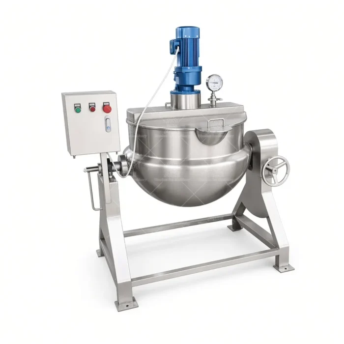 500L Electric Jacketed Kettle with Mixer for Syrup and Candy - Image 4