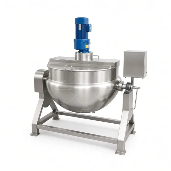 Chili Sauce Jacketed Kettle with Mixer for Bean Paste Processing - Image 3