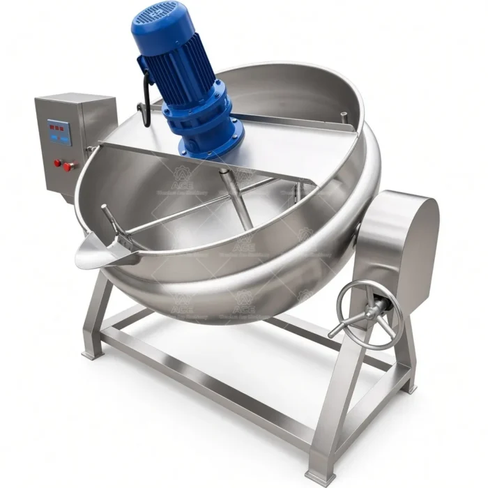 Jacketed Cooking Kettle with Scraper Mixer for Gas or Steam Heating - Imagen 3