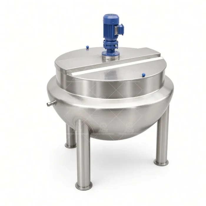 Motorized Steam Jacketed Kettle with Agitator and Tilting for Food Processing - 이미지 2