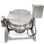 Motorized Steam Jacketed Kettle with Agitator and Tilting for Food Processing - Image 5