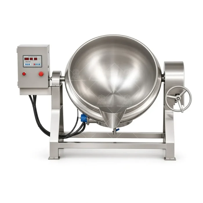 Industrial Jacketed Cooking Kettle with Agitator for Food Processing - Imagen 4