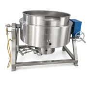 Caldeirão de 100L com jaqueta a vapor e misturador para processamento de molhos, geleias e doces