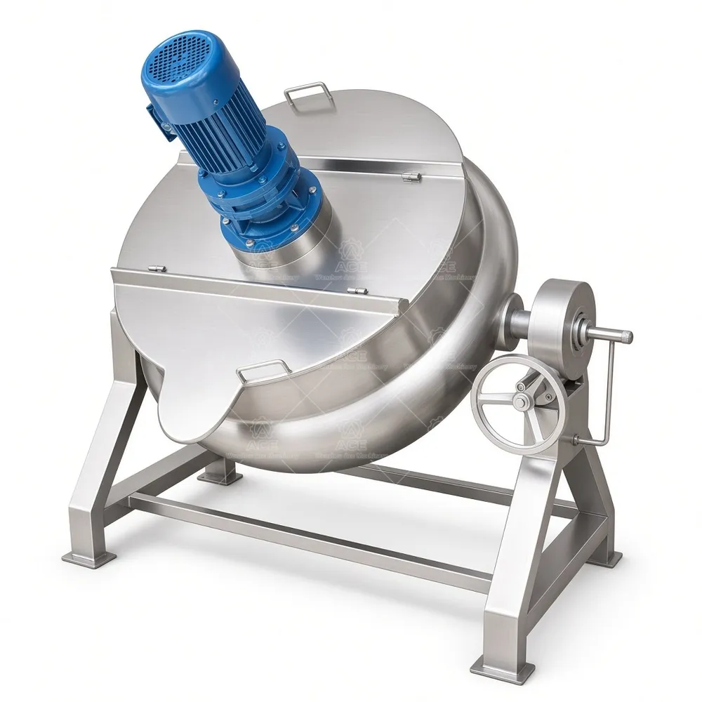 Tilting Electric Jacketed Kettle with Mixer for Food and Soap