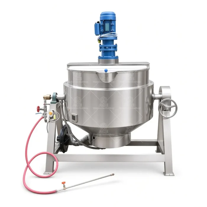 Tilting Jacketed Cooking Kettle with Agitator for Candy and Food Processing - รูปภาพ 3