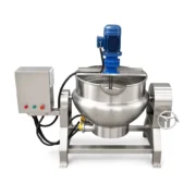 Jacketed Cooking Kettle with Agitator, Electric or Steam Heating - Image 3