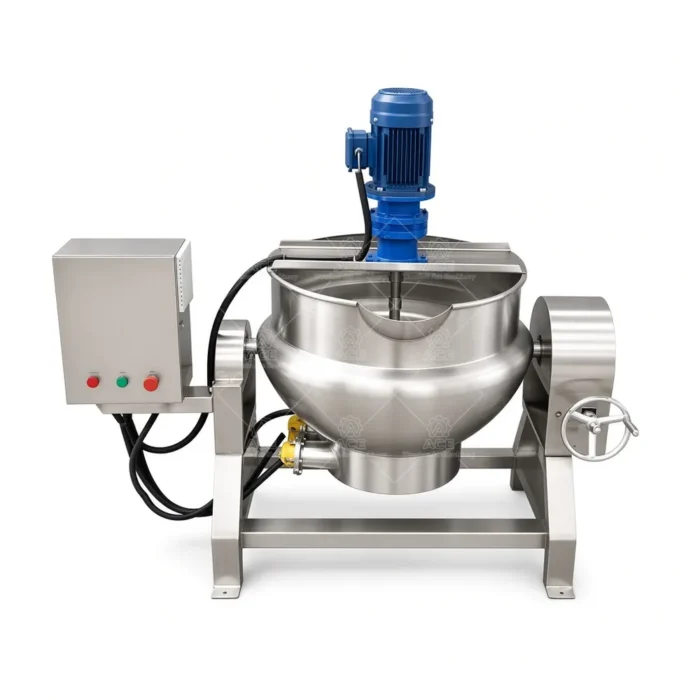 Jacketed Cooking Kettle with Agitator, Electric or Steam Heating - Image 3