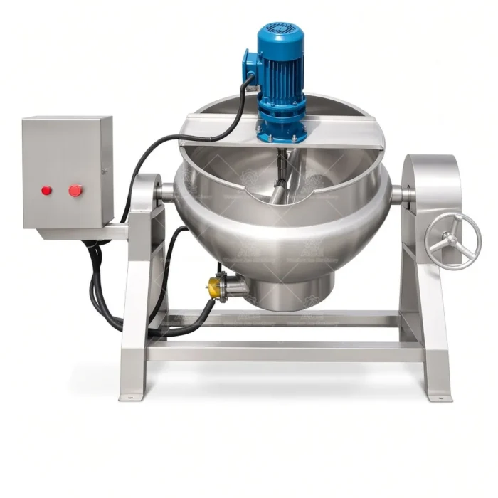 Jacketed Cooking Kettle with Mixer for Soup, Sauce and Paste - Image 5