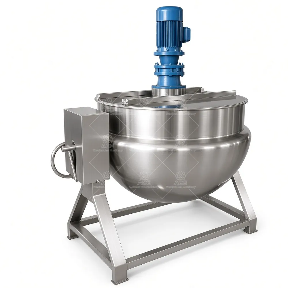 Custom Electric Heated Jacketed Kettle with Agitation for Food Processing