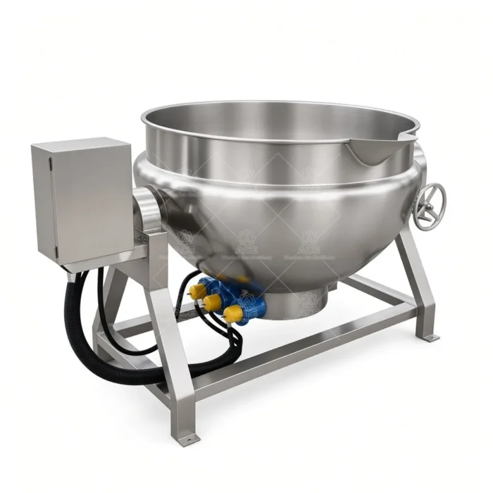 Jacketed Cooking Kettle with Insulation, 50–1000L, Multiple Heating Options - Image 4