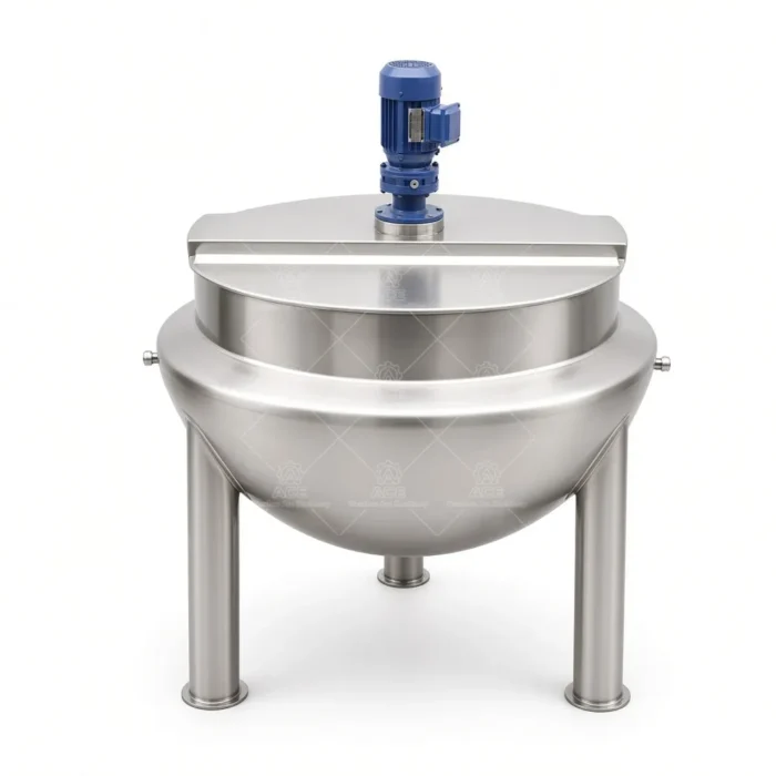 300L Oil-Jacketed Electric Cooking Kettle with Agitator - Imagem 3