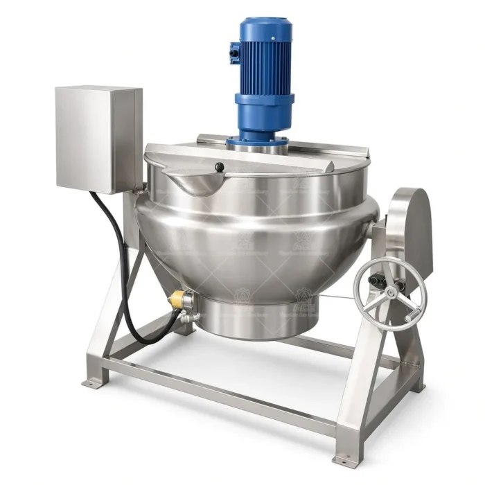 Automatic Gas Jacketed Cooking Kettle with Mixer for Food Processing - Imagen 3