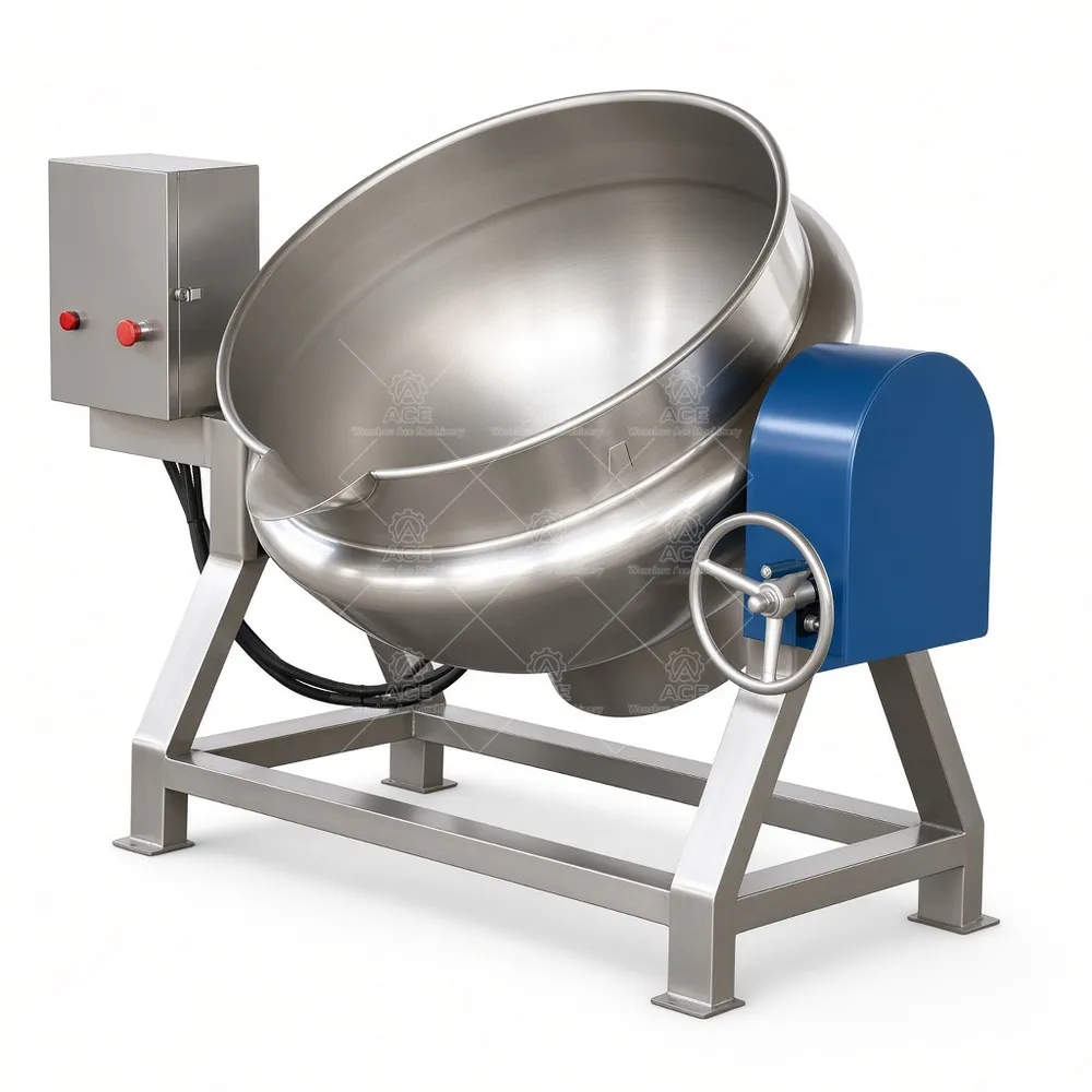 Industrial Jacketed Cooking Kettle with Agitator for Soup and Food Processing