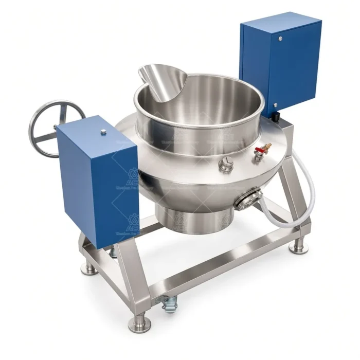 Electric Tilting Jacketed Kettle with Agitator for Food Processing - 图片 3