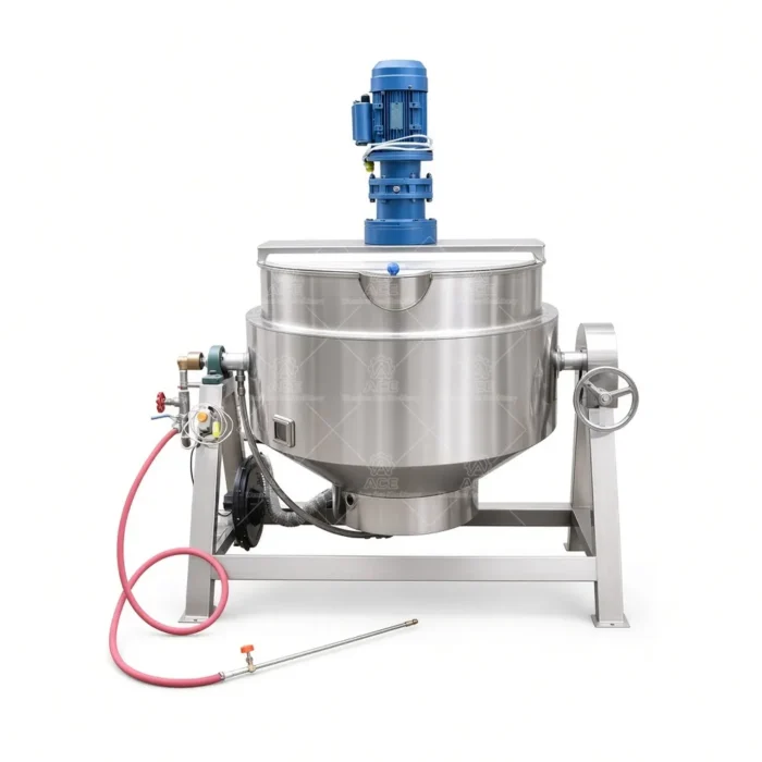 Industrial Jacketed Kettle, 50–1000L, Electric, Steam, Gas or Oil Heated - Imagen 3