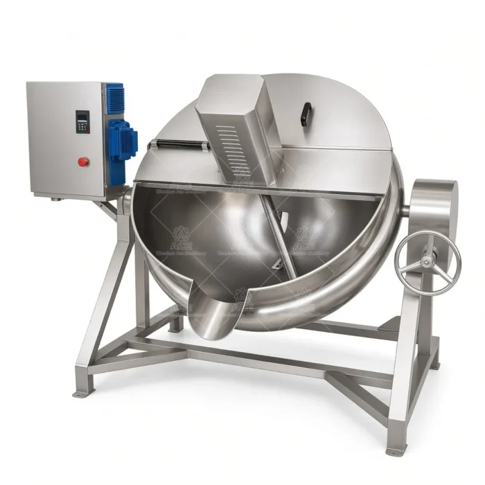 Industrial Jacketed Kettle with Mixer for Jam, Sauces & Food Processing - Image 3