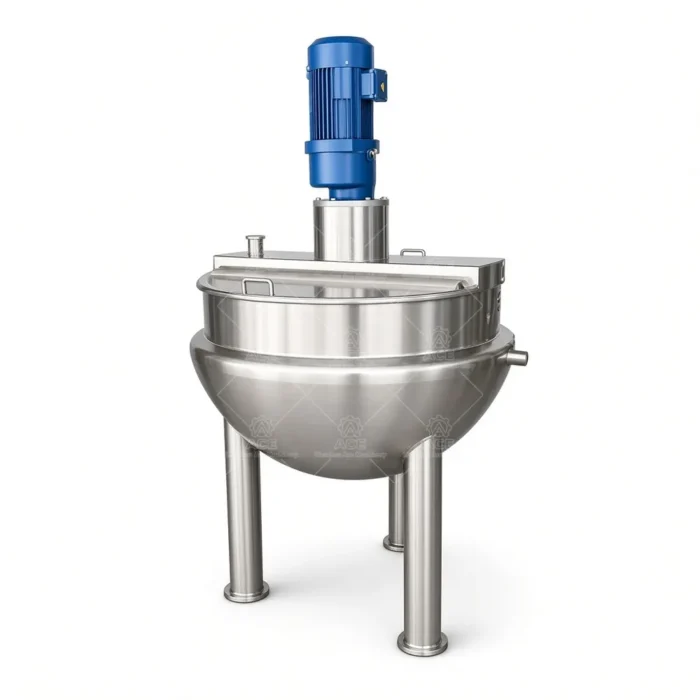 Industrial Jacketed Cooking Kettle with Agitator and Heating Options - Image 2