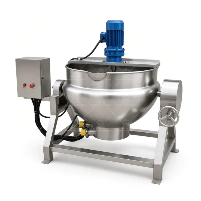 Industrial Tilting Jacketed Kettle with Wall Scraper Mixer - 이미지 4