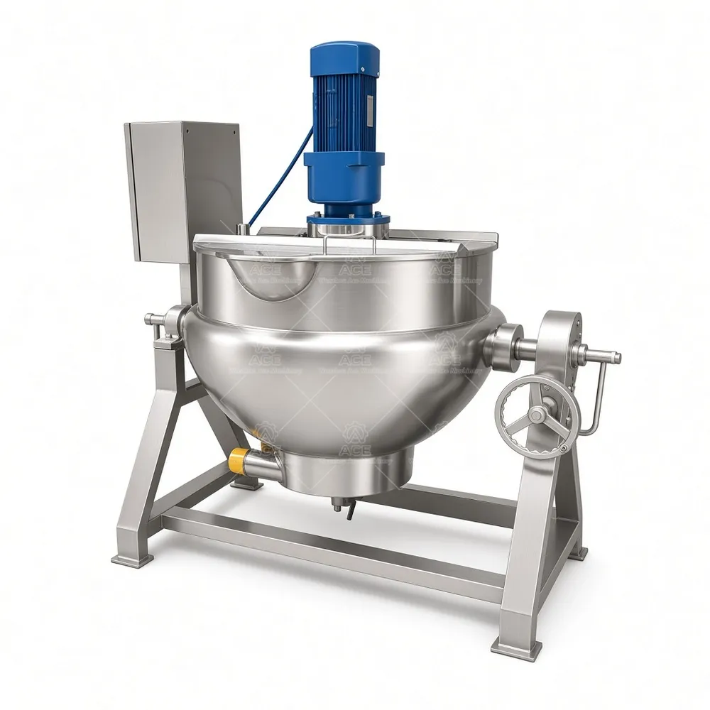 1 (663).webp Tilting Electric Jacketed Cooking Kettle with Mixer - Imagem 1