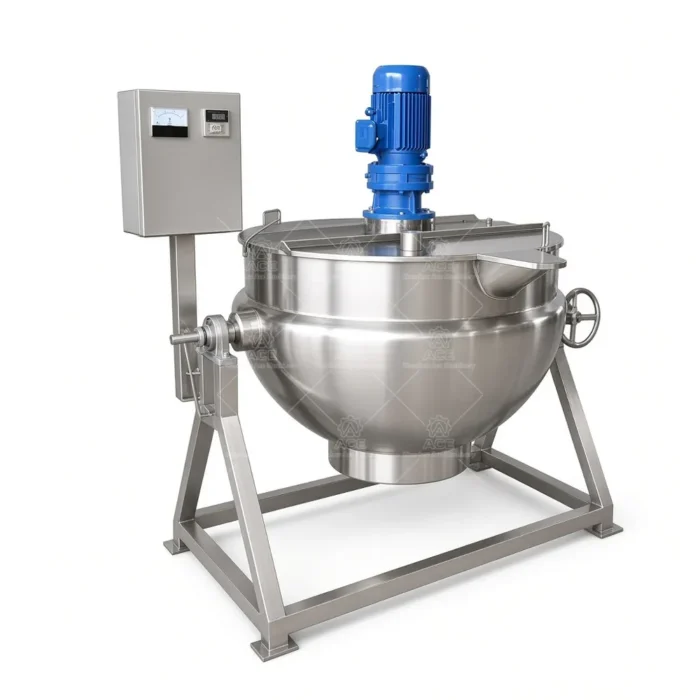 Tilting Jacketed Cooking Kettle for Industrial Food Processing：圖片 3