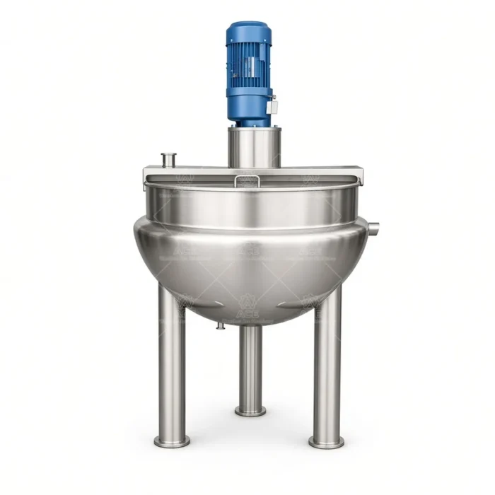 Jacketed Cooking Kettle with Mixer for Commercial Food Processing - Image 3