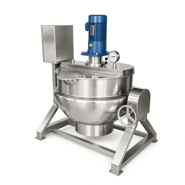 Commercial Jacketed Kettle with Mixer 304 316L Gas Steam Electric - รูปภาพ 2