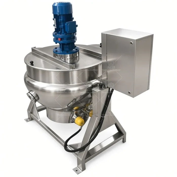 Commercial Electric Jacketed Kettle with Agitator for Food Processing - Imagem 5