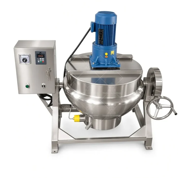 Food-Grade Electric Tilting Jacketed Kettle Mixer for Jam and Sauce - Image 3