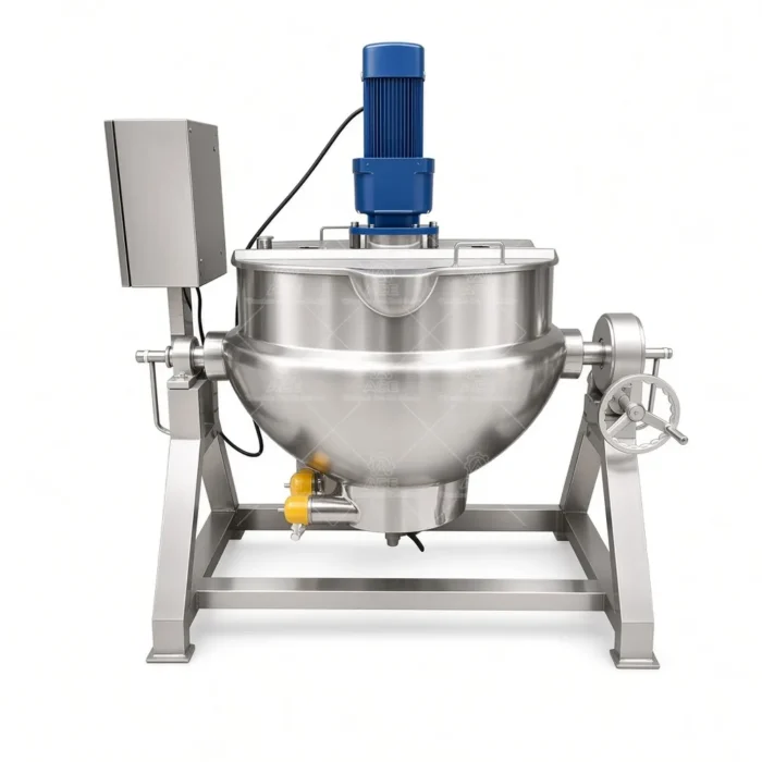 Gas-Heated Jacketed Kettle with Mixer for Food Processing - Imagem 5