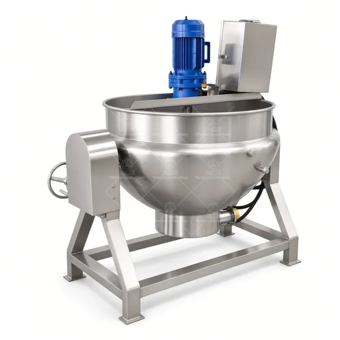 Gas-Heated Jacketed Kettle with Mixer for Food Processing - Imagem 6