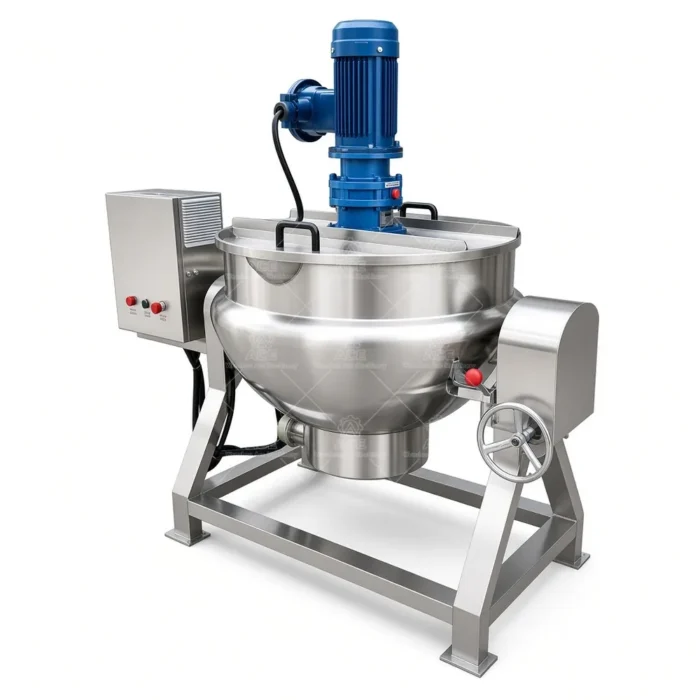 Electric Heating Jacketed Kettle with Stirrer for Food Processing - Ảnh 3
